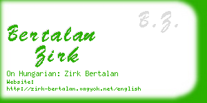 bertalan zirk business card